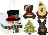 Sneeuwpop hanger met luxe chocolaatjes 4 stuks - Kerst - Luxe Chocolade - Chocola - kerstboom - Gingerbread house - Sneeuwpop