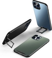 DrPhone EdgeArmor - Telefoonhoesje Met Standaard - TPU Aluminium - Geschikt Voor Iphone 13 Pro Max - Zwart