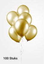 100 x Gouden Metallic Ballonnen 100% biologisch afbreekbaar , 30 cm doorsnee, Nieuwjaar, Kerstmis, Carnaval, Voetbal, Verjaardag, Themafeest, Huwelijk.Versiering