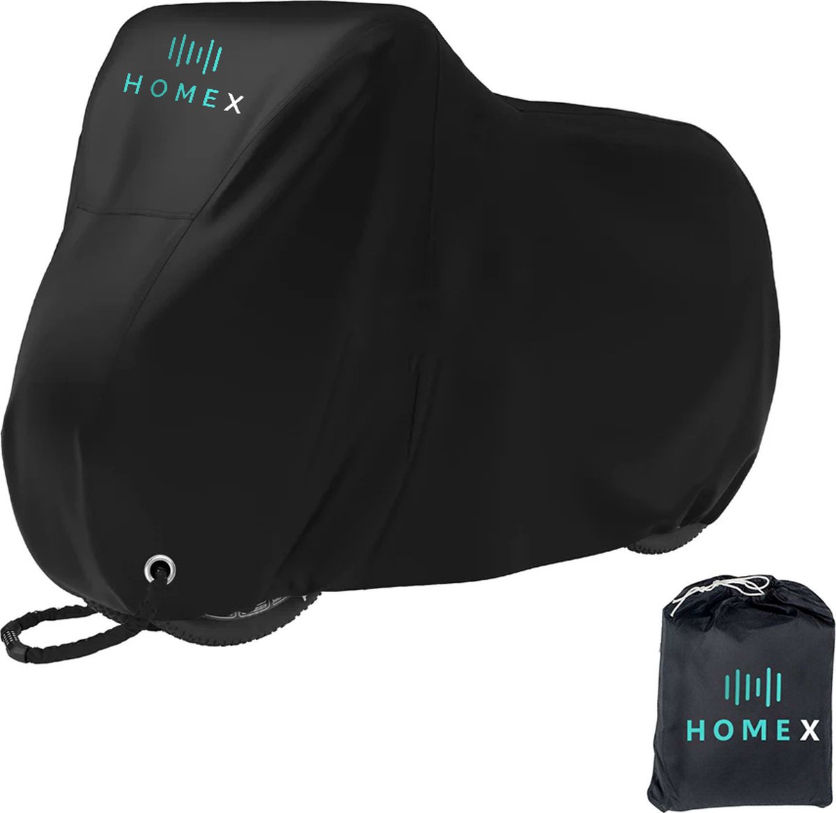 HomeX Fietshoes - Universeel voor alle fietsen - Fietshoes voor 1 of 2 fietsen - Hoes voor scooter - 210D Oxford - Waterdicht - Ultra sterk - Incl. opbergzak
