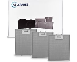 AllSpares Metaalfilter (3x) voor afzuigkappen geschikt voor AEG-Electrolux 4055101671 (276x231x8mm)