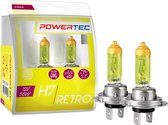 Powertec Retro - H7 12V - Éclairage jaune - Feux de voiture rétro - Set (2 pièces)