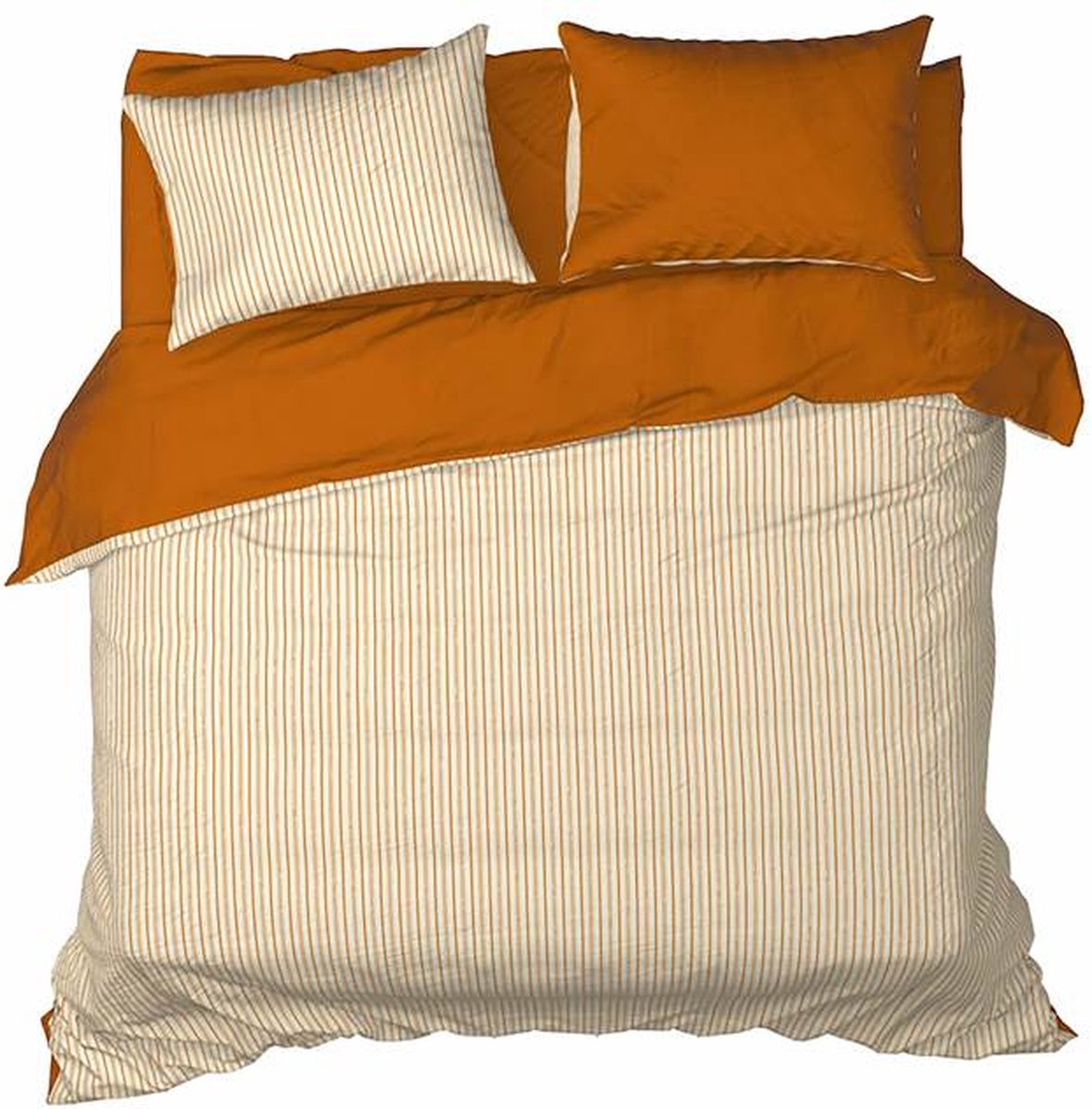 De Witte Lietaer Cleo Dekbedovertrek - Tweepersoons - 200x200/220 cm - Katoen Flanel Copper