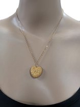 sieraden - ketting met hanger dames - hartje - cadeau voor vrouw - geel + goudkleurige ketting - oDaani