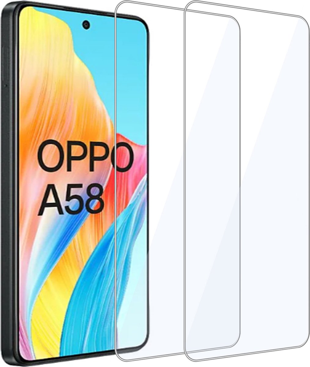 2x Geschikt voor Oppo A58 4G Screenprotector - Beschermglas - GuardCover