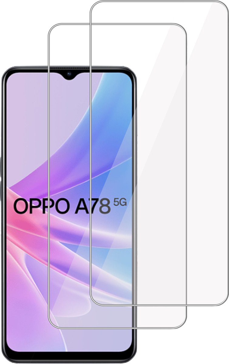 2x Screenprotector geschikt voor Oppo A78 5G – Gehard Glas - Proteqt+