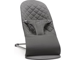 BabyBjörn Wipstoel Bliss - Geweven klassiek quilt - Antraciet - Ergonomisch - Verstelbaar - Inklapbaar