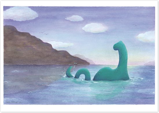 Poster A4 | Artprint | Monster van Loch Ness | Illu-Straver