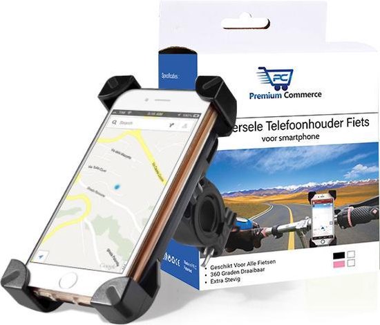 Telefoonhouder Fiets - Smartphone Houder - GSM - Scooter - Brommer -  Universeel - Zwart | bol.com