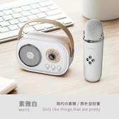 Mini Karaoke Machine met Microfoon Set - C20Plus- kerst cadeau - Gift set - 110x60x75 mm- mic 40x40x123 mm- met cadeau doos- Wit kleur
