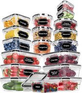 Food Storage Containers with Lids, 36 Piece Set with 18 Airtight Kitchen Containers and 18 Lids, BPA Free Plastic, Meal Prep Containers for Pantry Organizer and