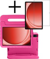 Hoesje Geschikt voor Samsung Galaxy Tab A9 Hoesje Kinderhoes Shockproof Hoes Kids Case Met Screenprotector - Roze