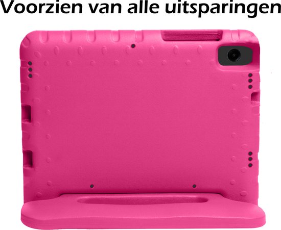 Coque Kids Samsung Galaxy Tab A9 avec protecteur d'écran en verre de protection - Coque pour enfants Samsung Tab A9 - Rose