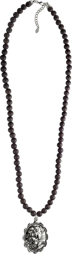 Behave - Lange ketting met kralen en silhouet hanger - 95 cm - Vintage stijl sieraden