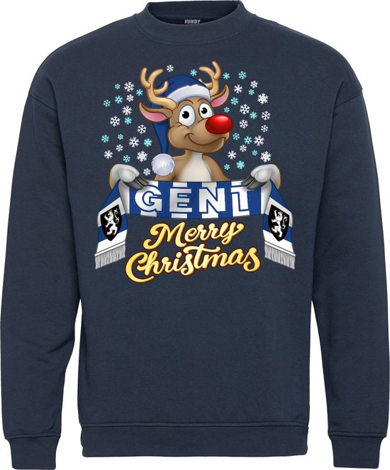 Kersttrui Gent | Foute Kersttrui Dames Heren | Kerstcadeau | KAA Gent supporter | Navy | maat 128/140