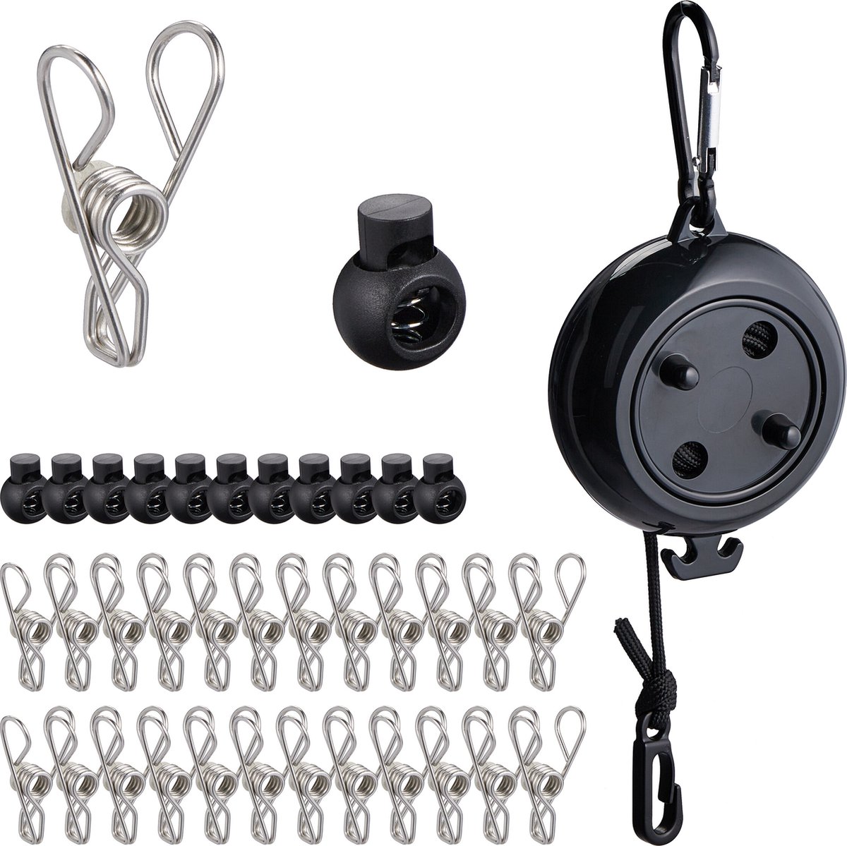 Goedkoopste waslijn uittrekbaar - 7,85 m - oprolbaar - reizen - waslijndraad - kunststof