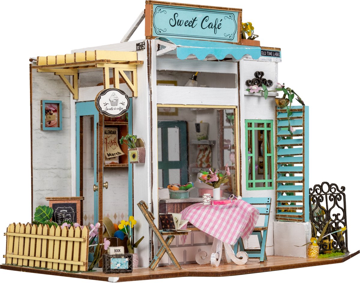 Miniatuur Bouwpakket M Volwassenen - Hout - DIY Poppenhuis - Bouwpakketten - Sweet Café - Crafts&Co — afbeelding 9
