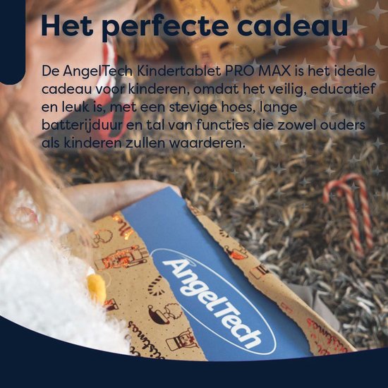 AngelTech Kindertablet PRO MAX - 4+3GB RAM - 64+64 GB - Android 14 - Snelle 8 Inch Kindertablet - Vanaf 3 Jaar - Perfect Voor School - Ouderlijk Toezicht - Ook Voor Volwassenen - 360° Fidgy Beschermhoes - Blauw