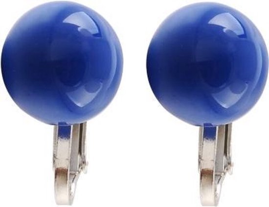 Behave Clips d'oreilles ronds boule bleu foncé