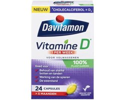 Davitamon Davitamon Vitamine D - 1 per week - 100% plantaardig - Vegan supplement – Voedingssupplement - 24 capsules - 24 stuks