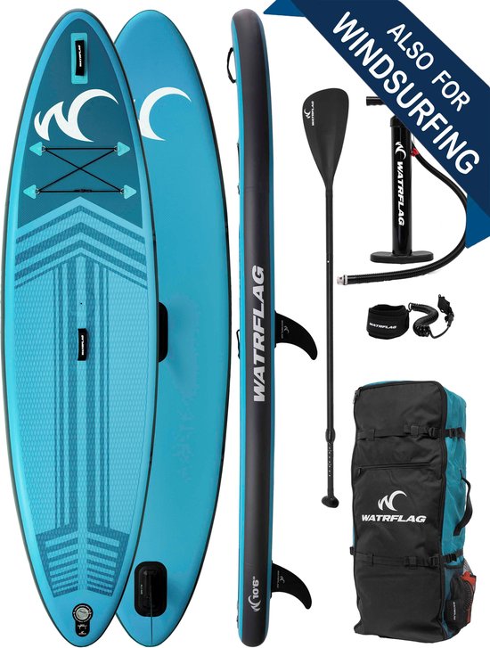 Watrflag Jibe WindSUP Board 10'6'' Set - 320 cm - Opblaasbaar Stand Up Paddle Board ook geschikt voor windsurfing