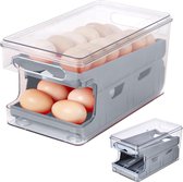 Eierhouder voor de koelkast, automatische rollende eierdispenser voor het opbergen in de koelkast, rolldown-eierorganizer, eierhouder voor de keuken