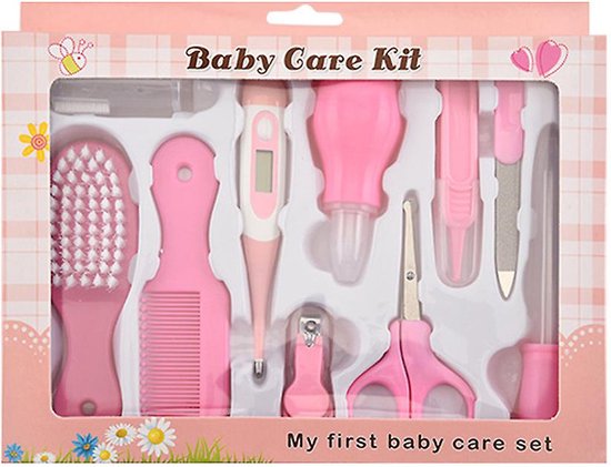 SFT Products Baby Verzorgingsset - Newborn - Newborn Care Set - Baby Borstel - Kraamcadeau - Baby Manicure - Roze