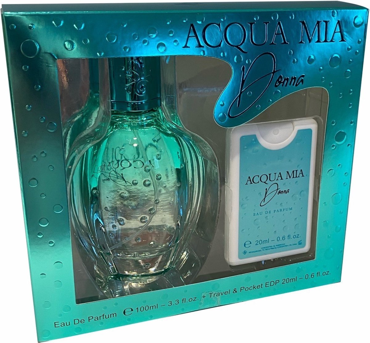 Acqua Mia Donna Giftset Eau de Parfum 100ml + pocket parfum 20ml for women