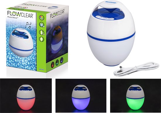 Bluetooth speaker drijvend waterdicht Bestway met LED verlichting 7 kleuren, 6 uur speeltijd, stofbestendig