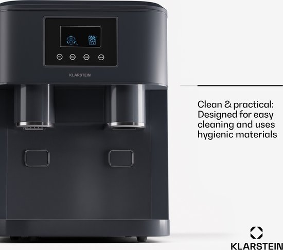 Klarstein ijsblokjesmachine voor thuis, kamperen en horeca; snelle mini-ijsblokjesmachine, professionele ijsmaker voor gemalen ijs, grote en kleine ijsblokjes, 1,8 liter watertank, 15 kg ijs in 24 uur. - IJsblokjesmaker - 120 cm - voor Feest — afbeelding 3