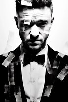 Justin Timberlake Poster | Zwart Wit Poster | Amerikaanse Zanger | Muziekposter | NSYNC | Filmposter | 51x71cm | Wanddecoratie | Muurposter | WV | Geschikt om in te lijsten