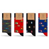 Rafray Socks Funky Sokken Gift box - Camping-Cars-Watch Socks - Premium Katoen - 4 paar - Maat 40-44