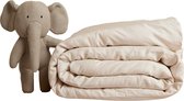 Coco & Cici - Tencel Twill Dekbedovertrek 120 x 150 cm - 1 Persoons Beddengoed - Kinderbeddengoed - Lyocell - Hypoallergeen & Extra Zacht - Beige