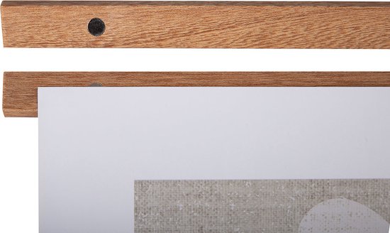 STAS Poster Hanger (84cm) - Bois - Teck - Système d'accroche affiche magnétique - Cadre affiche - Pince à affiche - Porte affiche