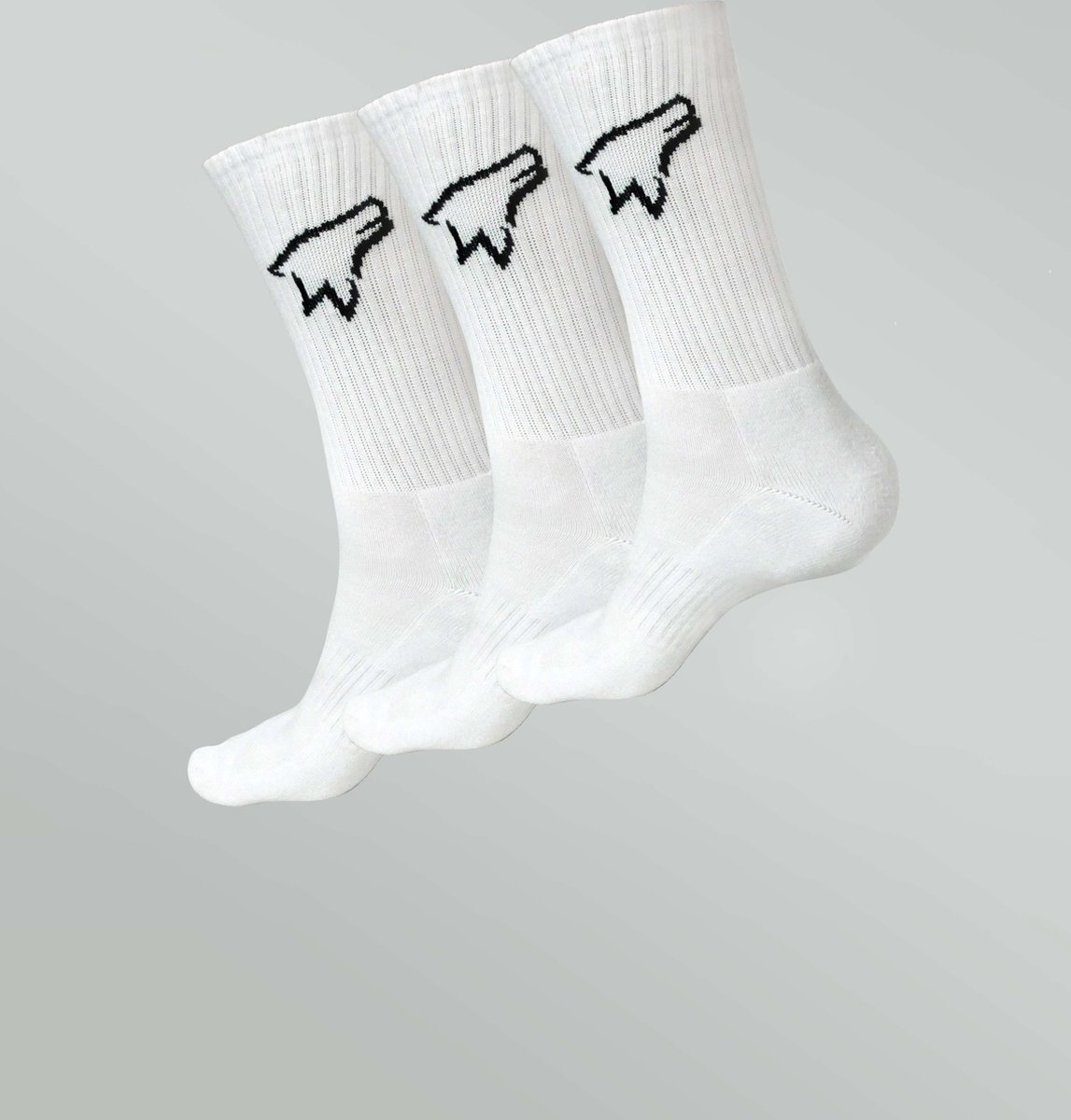 Wolfpack Lifting - Lange Sokken - Wit - Multipack - Maat 39-42