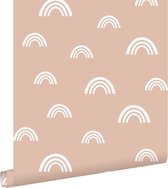 ESTAhome behangpapier regenboogjes terracotta roze - 139436 - 0.53 x 10.05 m