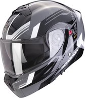 SCORPION EXO-930 EVO SIKON Grey-Black-White - Maat S - Integraal helm - Scooter helm - Motorhelm - Zwart