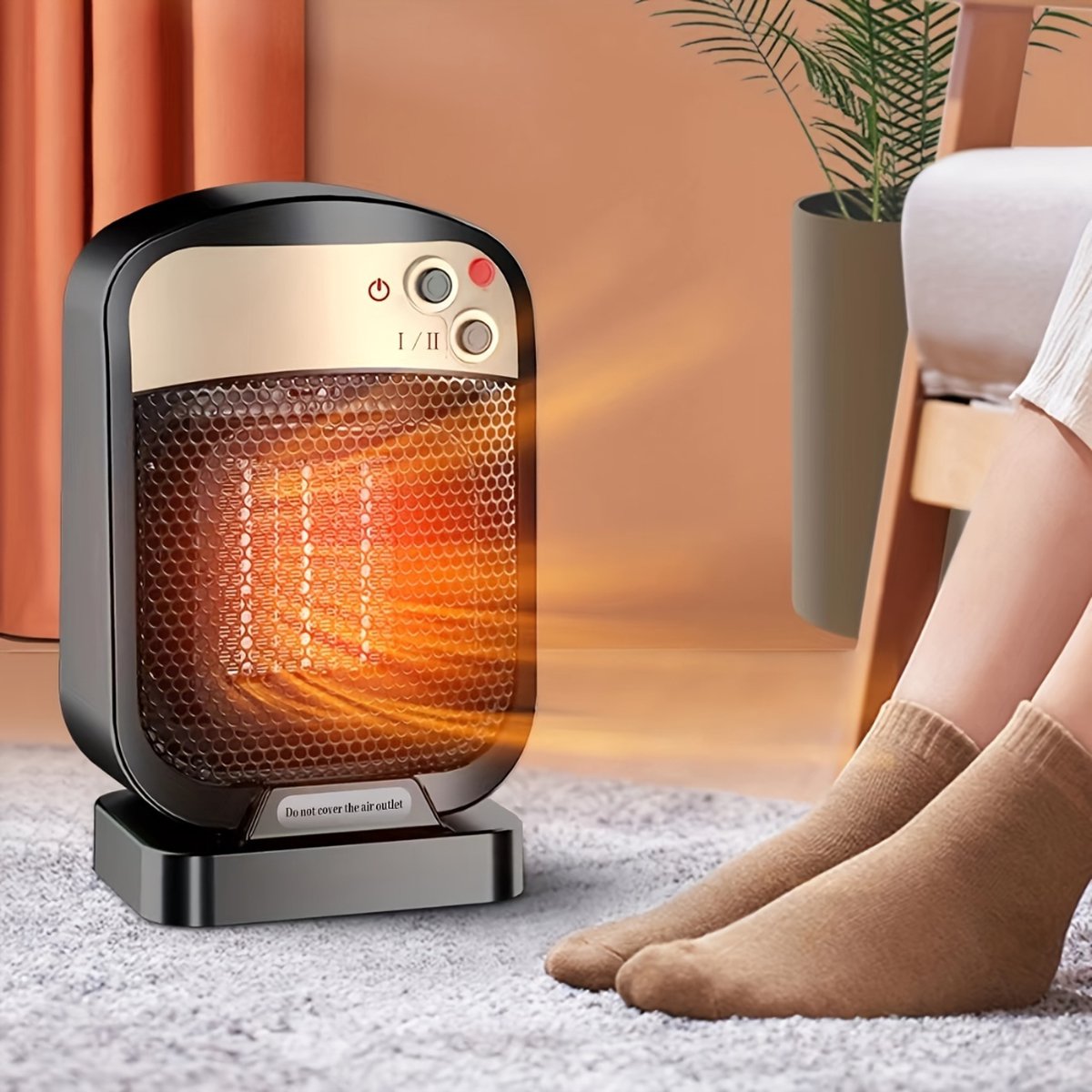 Elektrische Kachel - Haard - Heater - Mini Kachel - Infrarood Verwarmingspaneel – foto 4