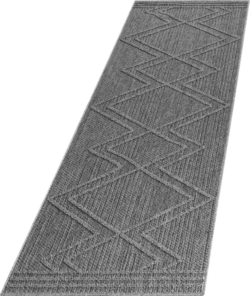 Natur Vloerkleed Xantha Buitenkleed Sisal Laagpolig Indoor en Outdoor Grijs