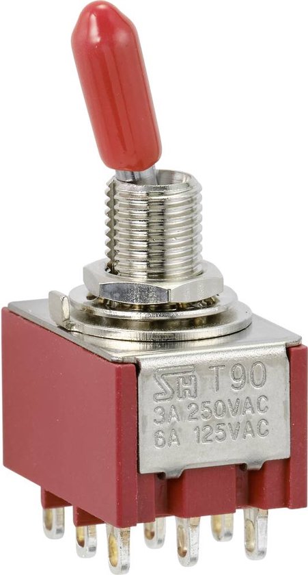 Produktbild von APEM Hebelschalter 5647MA – 2x (ON)/OFF/(ON), 250V/AC, 3A – Momentan, 1 Stück – Für Präzise Schaltanwendungen