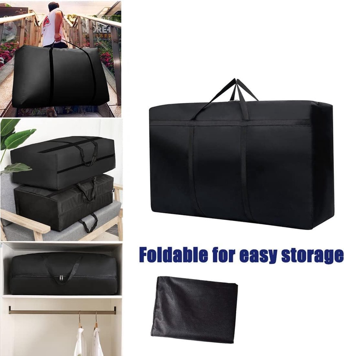 Lot de 4 sacs de déménagement en plastique réutilisables, extra grands sacs  avec sangles à dos pour rangement de vêtements, alternative à la boîte de  déménagement : : Cuisine et Maison