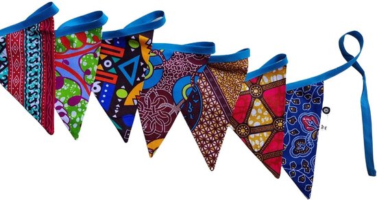 guirlandes en Tissus | Ruban bleu clair | Banderoles réutilisables | Charité | Cadeau durable | Ligne de drapeaux | anniversaire de Guirlandes et drapeaux