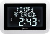 GEEMARC VISO15 Digitale kalender klok met complete dag / datum / tijdweergave - wit