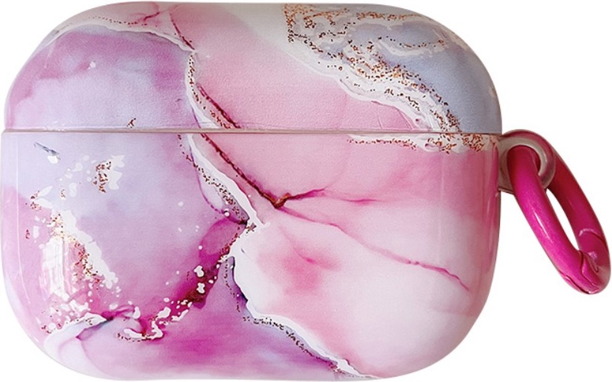 Peachy Marble TPU hoes voor AirPods Pro 1 / 2 - roze