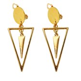 Clip oorbellen triangle - goudkleurig- lang- Geen gaatje- Charme Bijoux