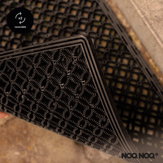 Tapis multifonctionnel - paillasson - tapis d'entrée | Dedans dehors | Antidérapant | 39x69 cm | Noir | Respectueux de l'environnement