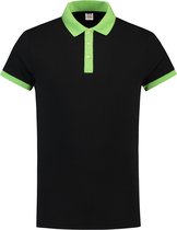 Tricorp polo bi-color fitted zwart-lime PBF 210 maat S