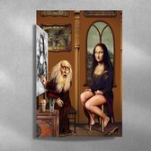 Mona Lisa humor - Metalen luxe poster - 40x60cm