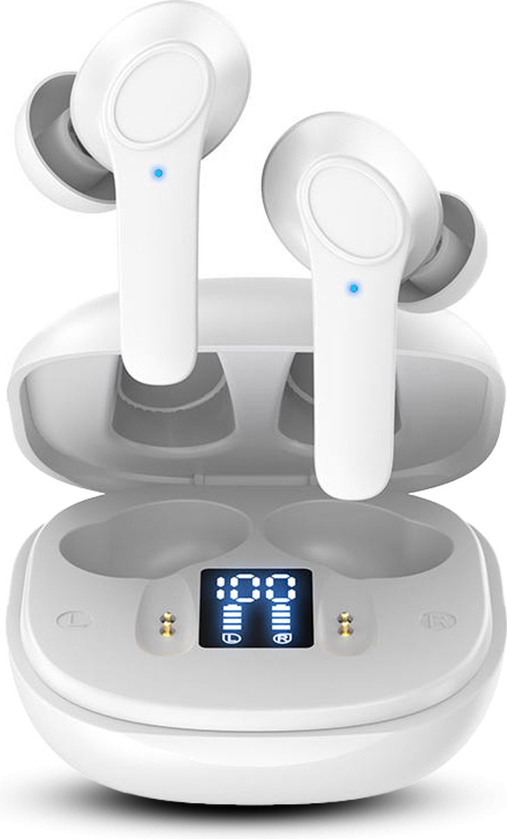 Otiume - Draadloze Oordopjes - Bluetooth Oordopjes - Wireless Earbuds - 32 uur speeltijd - Hi-Fi Sound - Wit