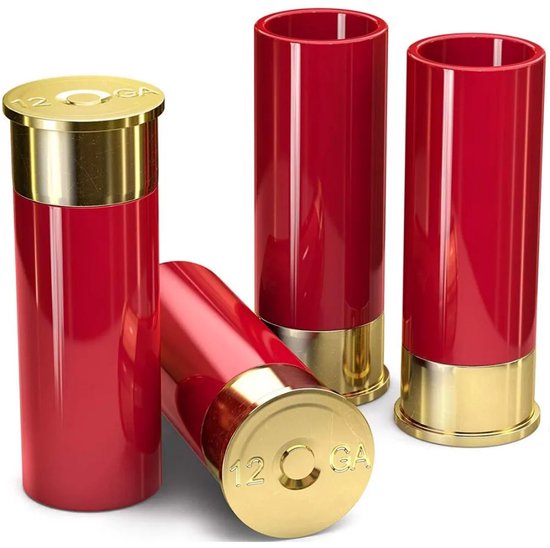 Shotgun Shell 12 Gauge Shotglaasjes 4 stks/set shotglazen - Vader cadeautjes - nieuwigheid cadeau - Cartridge Drinkbeker voor jacht schieten